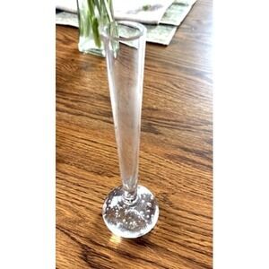 Clear Glass Narrow Bud Vase Bubble Base